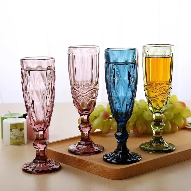

French Retro High Footed Glass Cups Party Champagne Glasses Home Red Wine Glasses Classic Styles