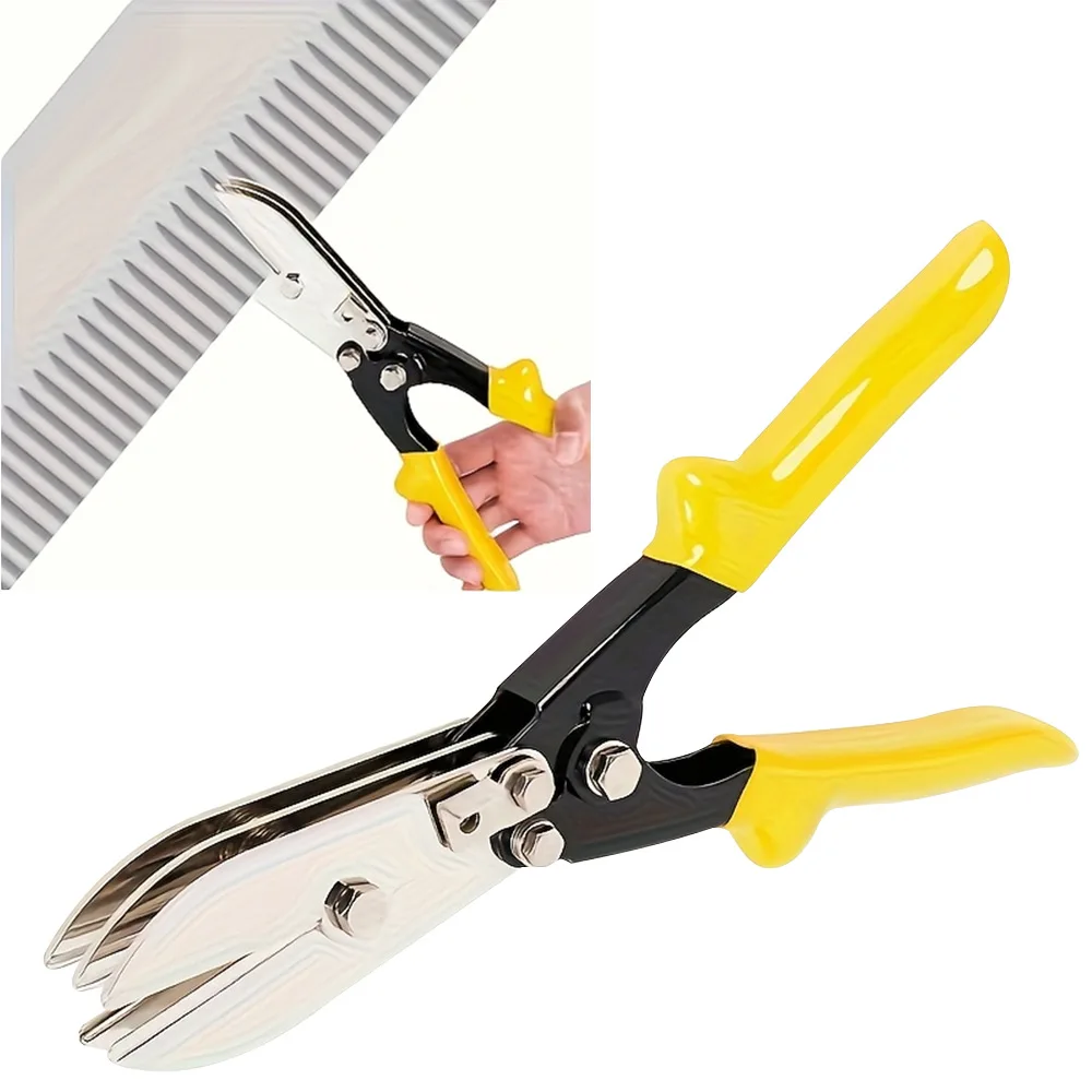 Yellow Handle Hose Clamp Pliers, Heavy Duty 5-blade Metal Sheet Shears, Five-blade Corrugated Bending Pliers Hand Tool