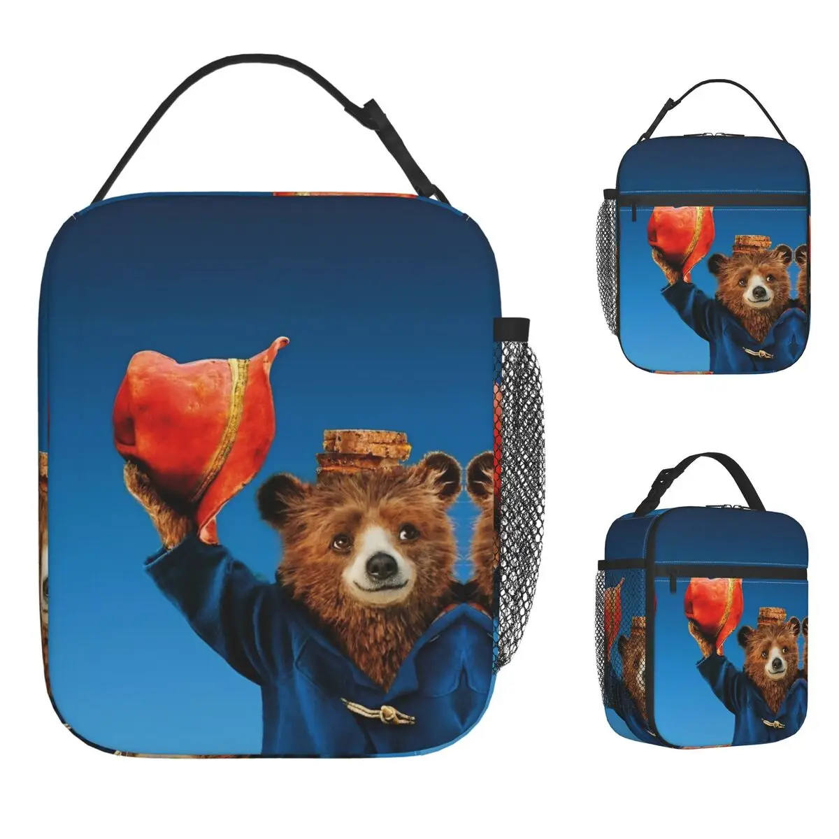 بريطانيا بادينغتون الدب البني حقيبة الغداء المحمولة علب الاغذية الكبار نزهة مخصص حقيبة للحفاظ على البرودة الجمالية أكسفورد حمل أكياس الغذاء