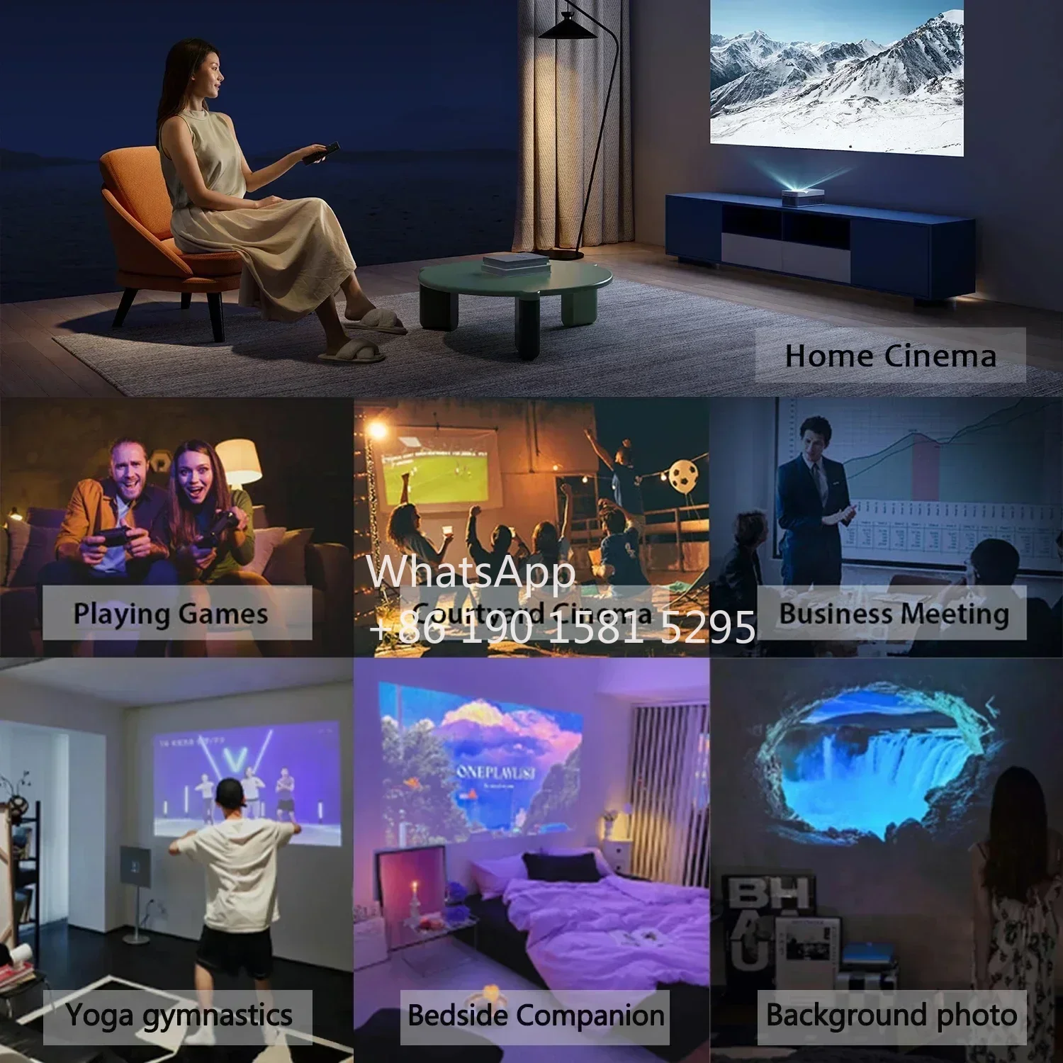 Mini Projector P9 4K 3D Projector 2700 ANSI Android 6.5 Smart Home Theater Short Focus TV Video Beamer with HDR MEMC Projector