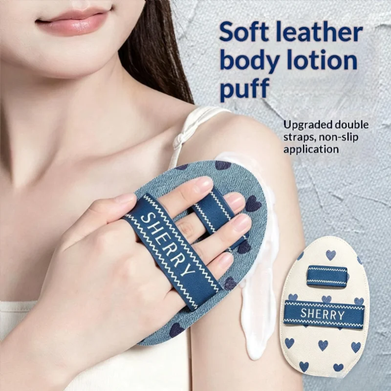 Extra Large Lotion Sunscreen Ointment Applicator Soft Leather Surface Puff Body Cleaner Shower Brush Sunscreen Applicator