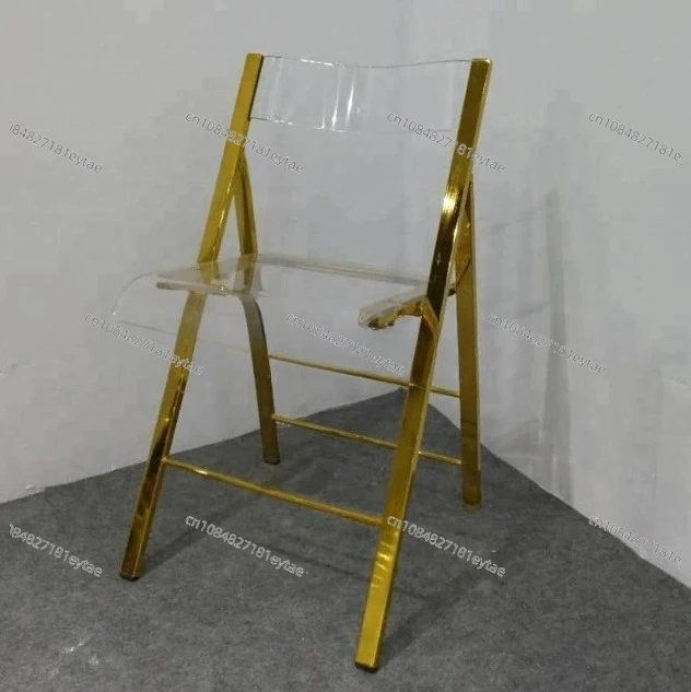 Portable Acrylic Folding Chair with Backrest for Outdoor Fishing Camping Beach Moon Chair