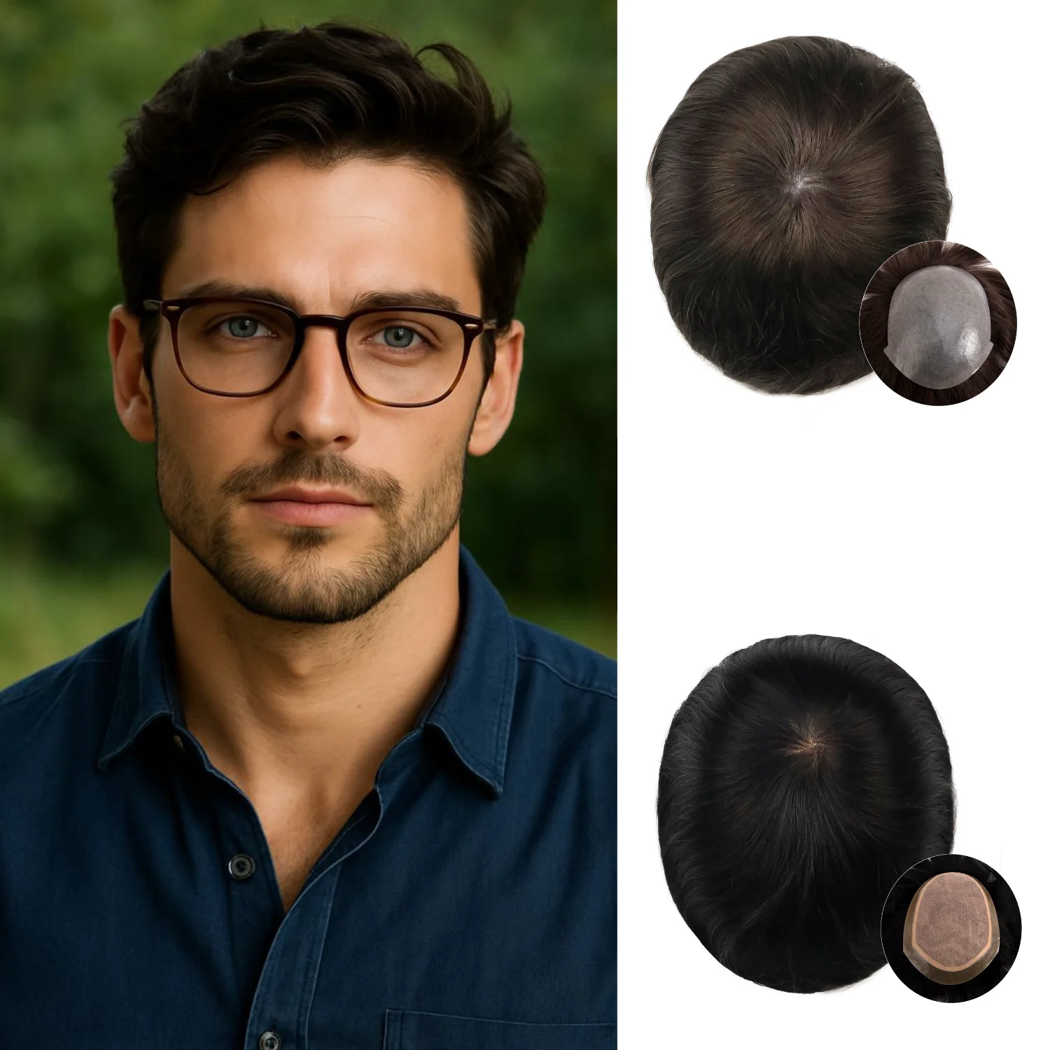 

DESHI Hair 6x8 кружевной парик из искусственной кожи, мужской парик для мужчин, дышащий парик из человеческих волос Remy, мужские сменные системы, парик