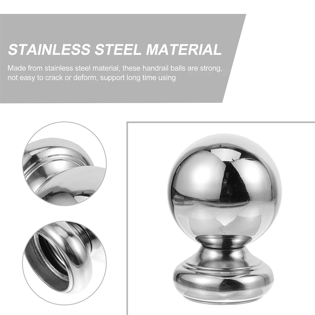 Handrail Ball 51mm Stair Railing Finial Ball Stairway Railing Ball Rail Decor Connected Seat Staircase Handrail Round Ball