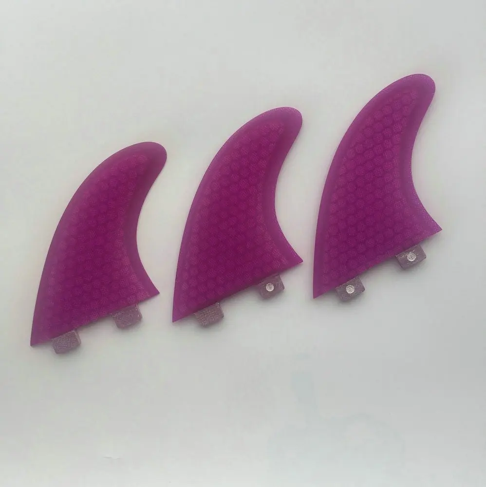 RISECE Quilhas Twin Tab Surfboard Fins Glass Fiber Surf Fin Honeycomb Dual Tabs Thruster Set G5 Tri Fin 3pcs
