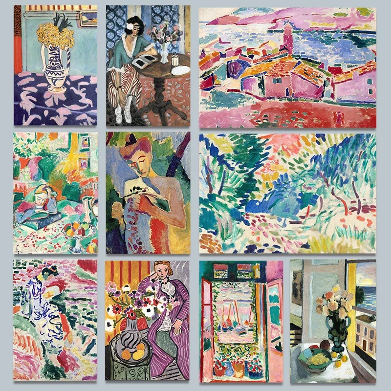 Henri Matisse bunter Landschafts-Leinwanddruck, moderne Wandkunst für Wohnzimmer, Schlafzimmer, dekoratives Poster für Heimdekoration