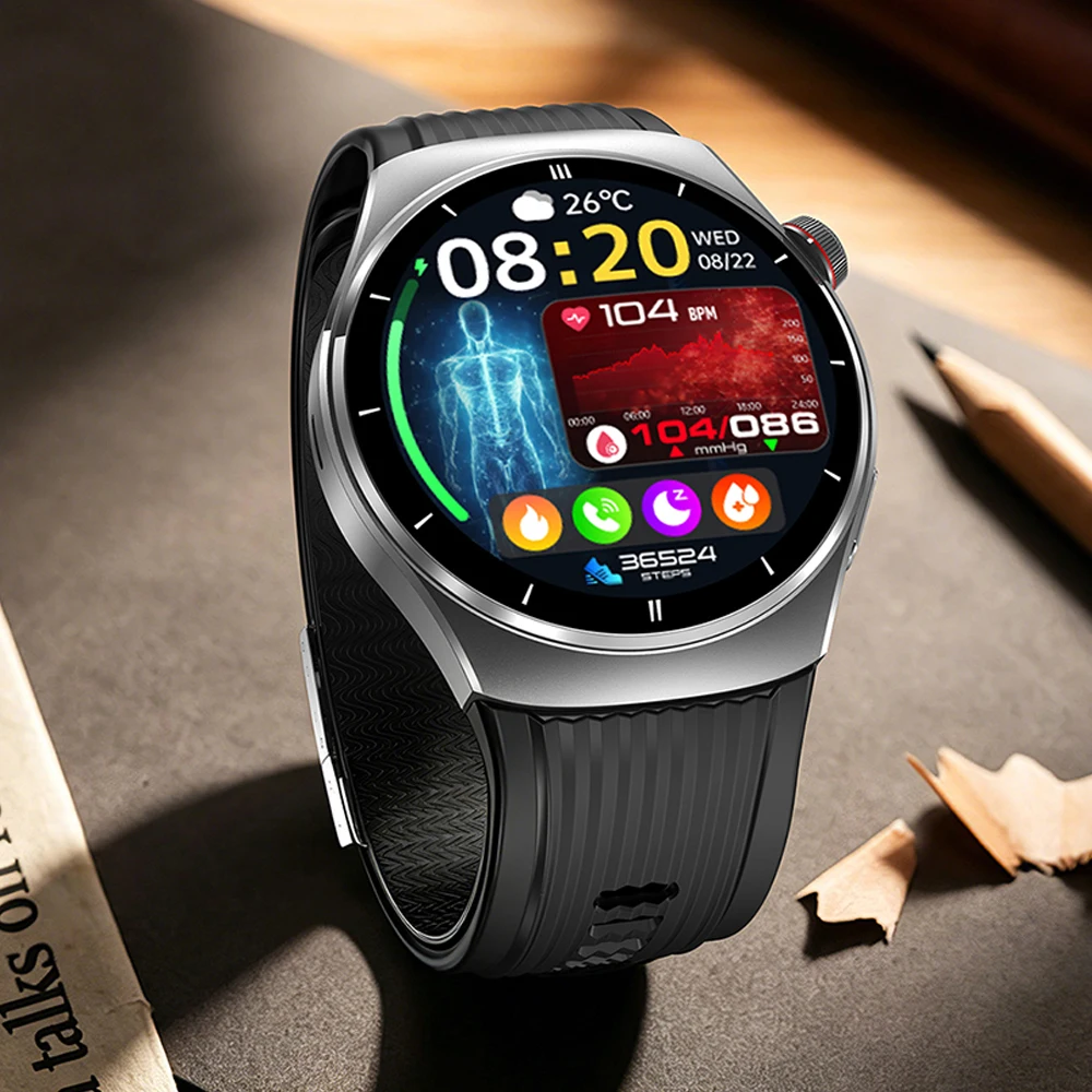 New Air Pump Airbag Accurate Blood Pressure ECG Health Smart Watch Men Women Finger Tip SpO2 Blood Lipids Uric Acid Smartwatches