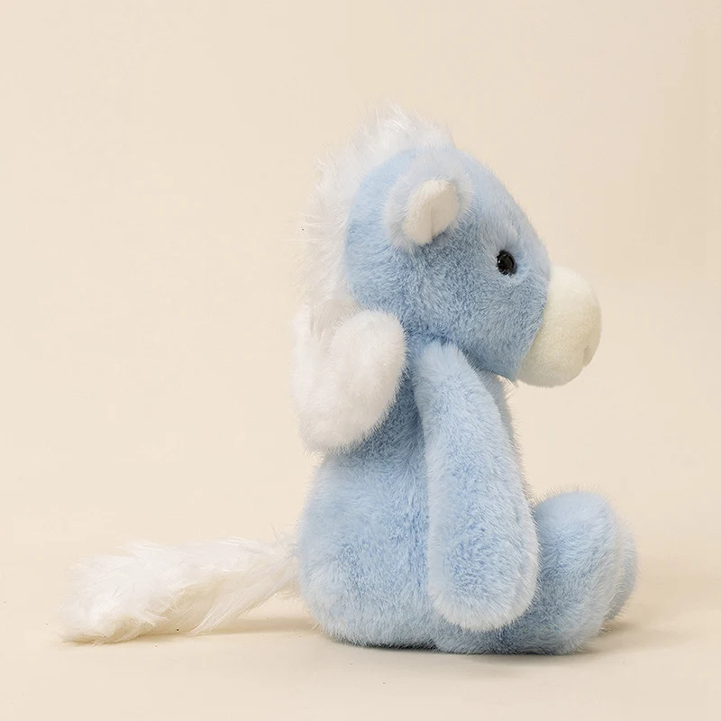 23 سنتيمتر Kawaii الكرتون محاكاة أنيمي تحلق الحصان محشوة الحيوان ألعاب من نسيج مخملي للأطفال الملاك الحصان اليدوية دمية مهرجان هدية #2