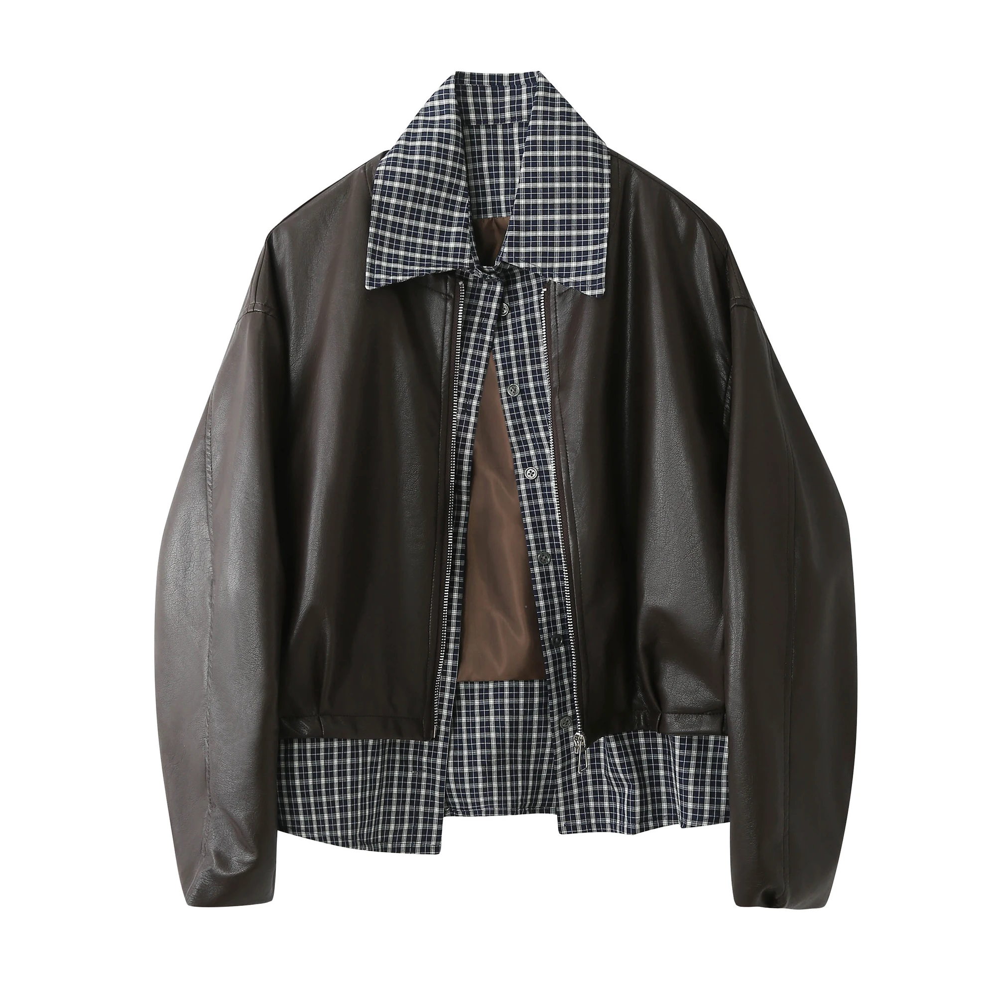 ملابس عمل نسائية من الجلد المنقوش الرائع من Jaet فضفاضة مناسبة للخريف والربيع ملابس عمل طويلة وسحاب للإغلاق Dr Qing... #5