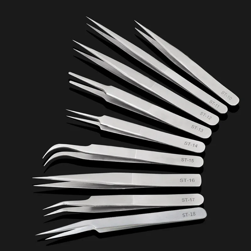 1Pc Eyelash Extension Tweezers Volume Lashes Stainless Steel Tweezer Non-Magnetic Lash Tools Professional Female Makeup Tool