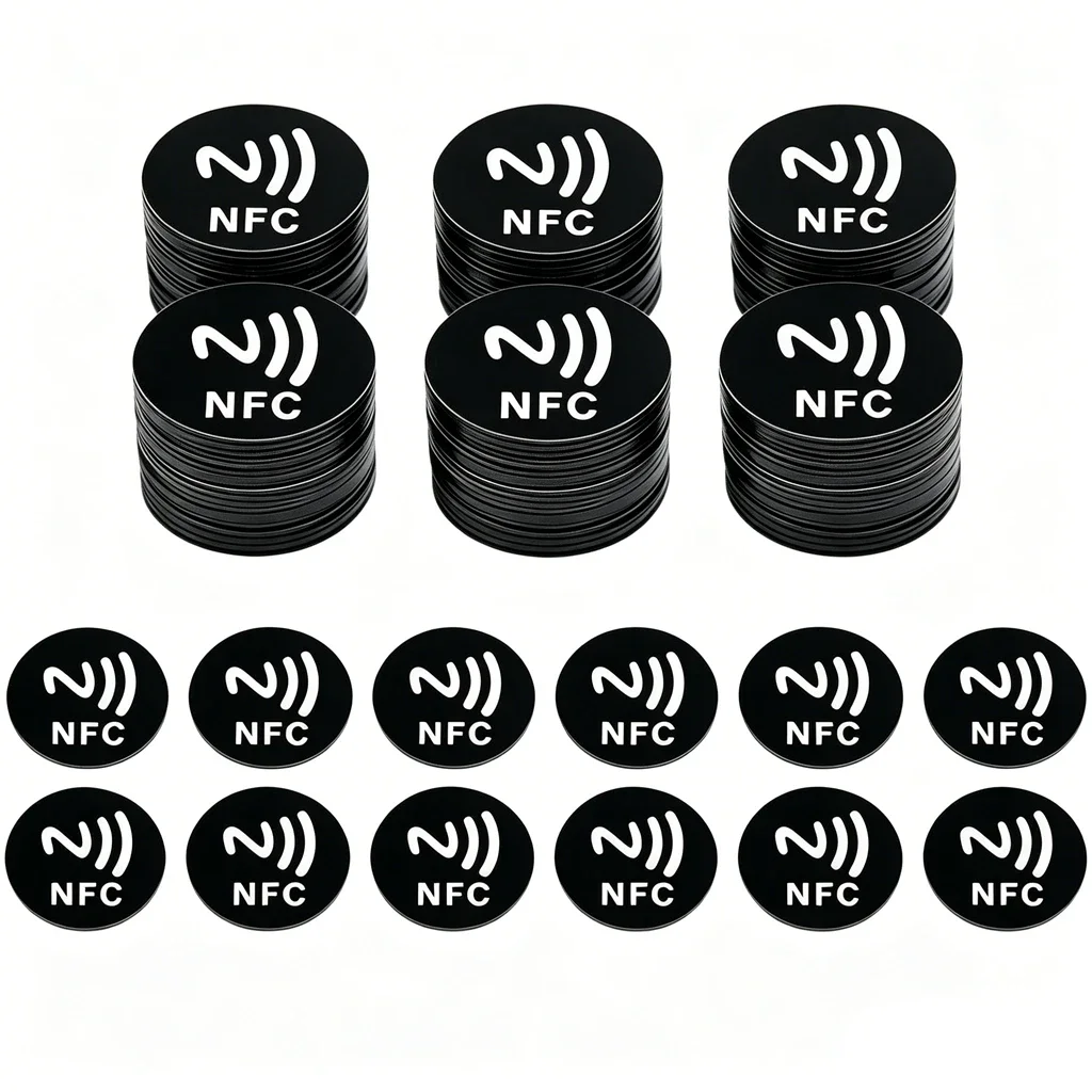NFC Tags Ntag215 NFC Stickers 13.56 MHZ Rewritable NFC 215 Clear NFC Tags Sticker NFC Labels NFC Wet Inlay Self-adhesive Label