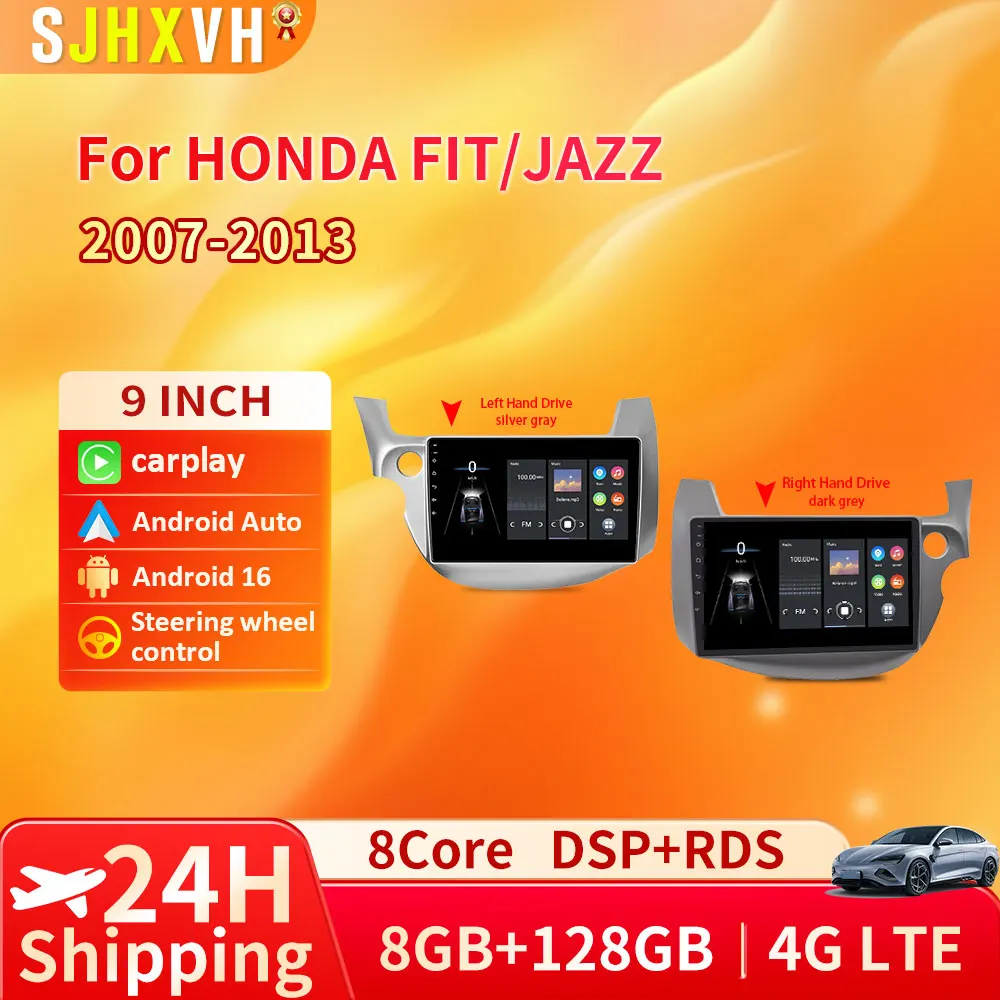 

10 inch IPS Screen Android for Honda Fit JAZZ 2007 - 2013 Car Intelligent System Radio Video Player 4G Net BT Wireless CarPlay