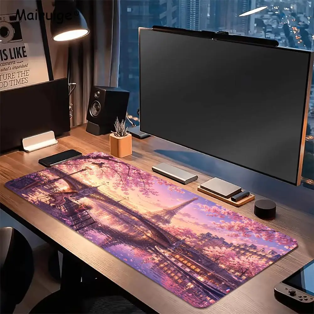 Eiffel Tower Mouse Pads Pc Accessories Desk Interior Setup Mousepad Gamer Playmat Gaming Room Decoration Rug Big Mousepepad