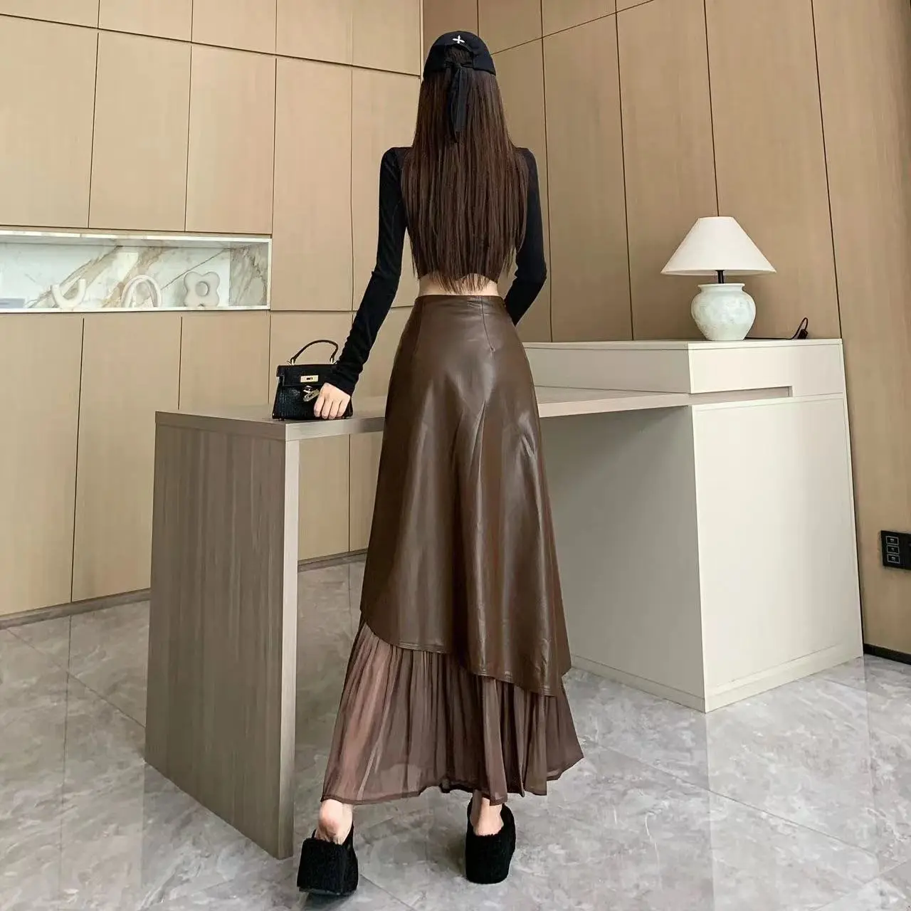 Maillard Fashion Women's Set Autumn/Winter Scarf Slim Knitted Sweater+Irregular Half Skirt Two Piece Set - Image 5