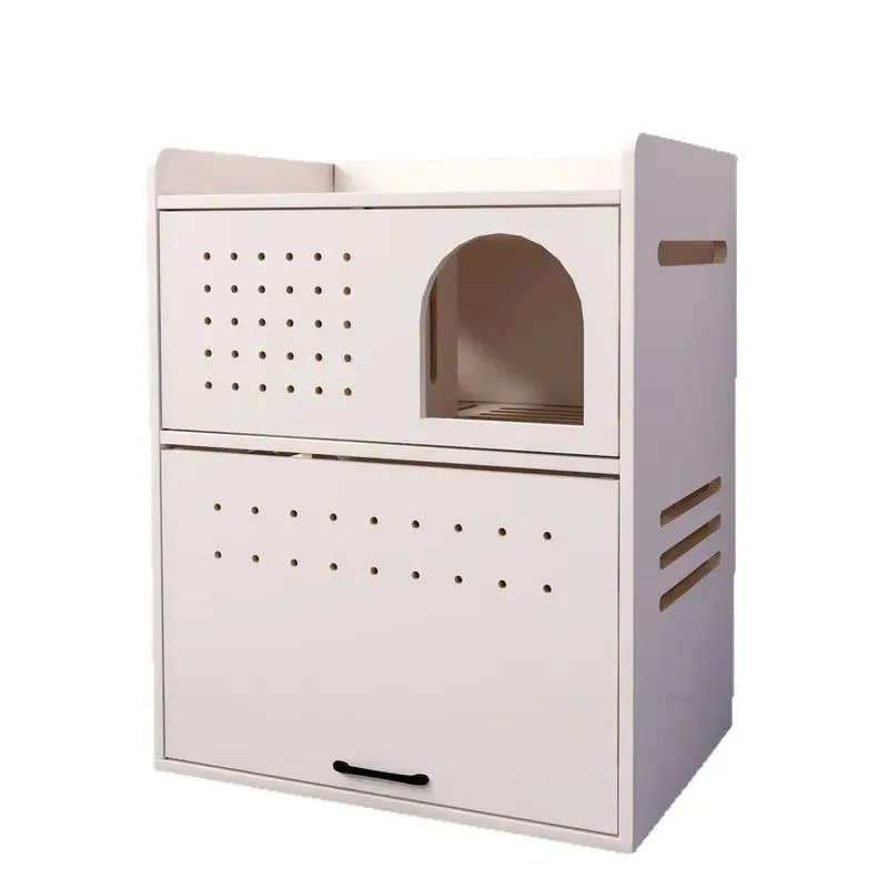 Wholesale MDF Light Luxury Wooden Side Cabinet Modern Simple Durable Living Room Storage Furniture Hidden Cat Litter Box