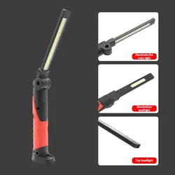 High Bright COB Work Light Folding Multi-surface Car Repair Lamp Outdoor Camping Auto Repair Magnetic Lighting Rechargeable Ligh