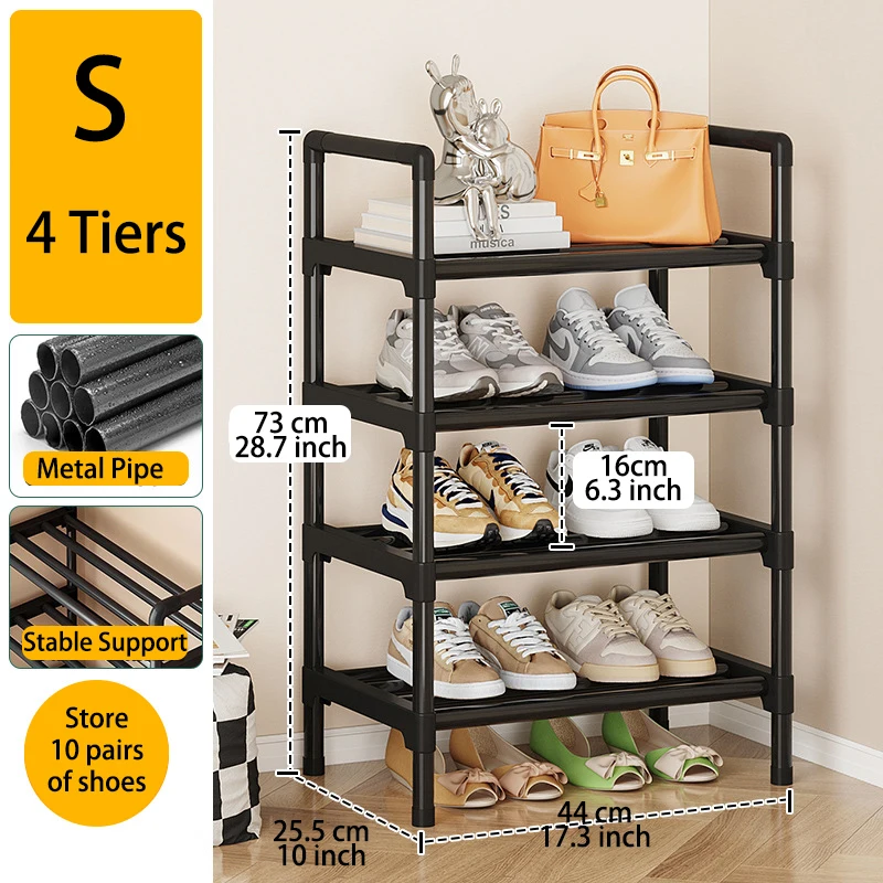 Meerlaags metalen schoenenrek, grote capaciteit schoenenopberger voor entree, kast, garage, schoenenplank voor woonkamer