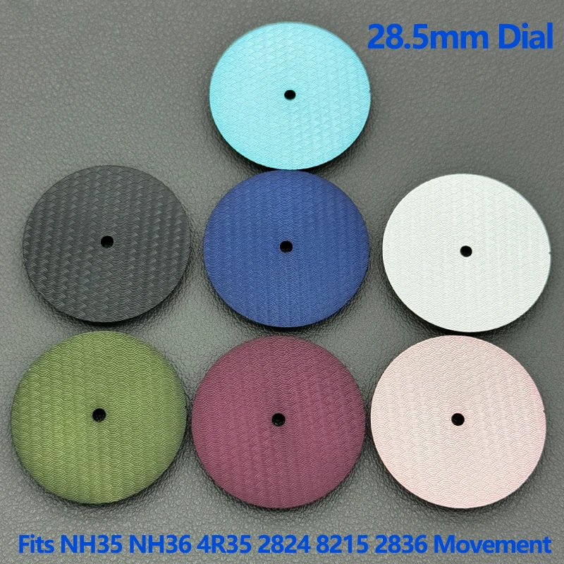Custom Edition NH35 2824 Watch Dial 28.5mm Fish Scale Pattern Dial Fits NH35 NH36 4R35 2824 8215 2836 Movement  New Dial