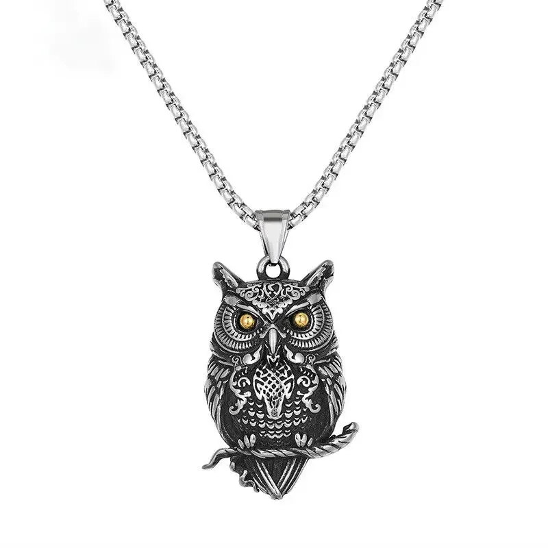 

Винтажная подвеска в виде птицы и Совы CHUANGCHENG, мужское ожерелье из нержавеющей стали, цепи, модные ювелирные изделия, аксессуары, цепи