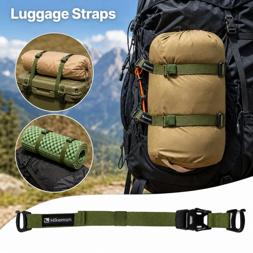 Outdoor Luggage Strap Camping And Travel Equipment Adjustable Plug-In-Buckle Fixed Packing Strap For Hiking And Travel