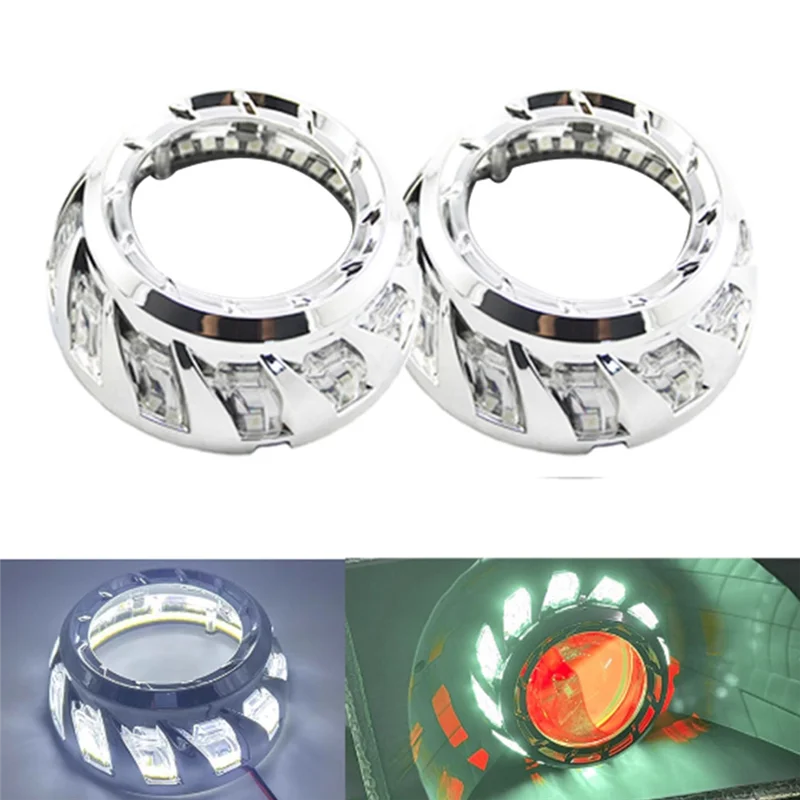 

Accessory Set 2PCS Headlight Modification 3 Inch Xenon LED Projector Lens White Light Spiral Shroud Daylight Cover Integration