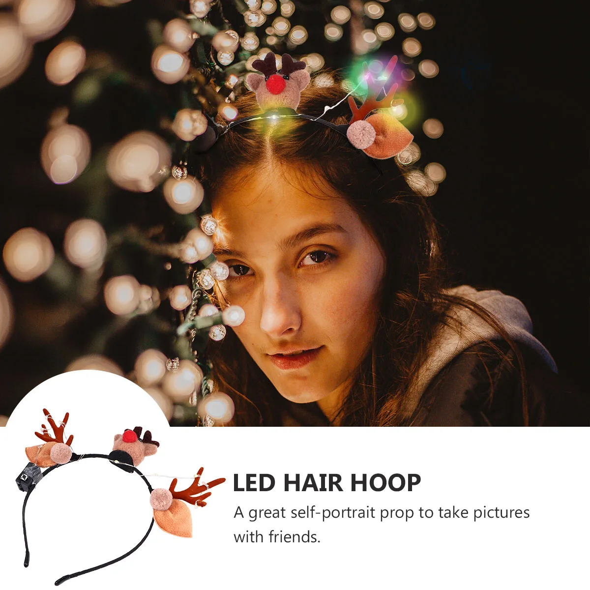 

3 Pcs Christmas Elk Headb Trendy Women Deer Antlers Hair B Accessories Festive Holiday Prop