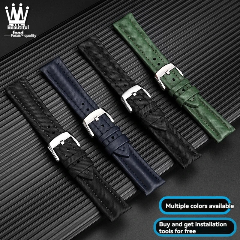 For Zenith DEFY series 95.9000.670 hollow nylon pattern lea-ther Bottom Wristband 22mm 23mm Waterproof watch strap accessories