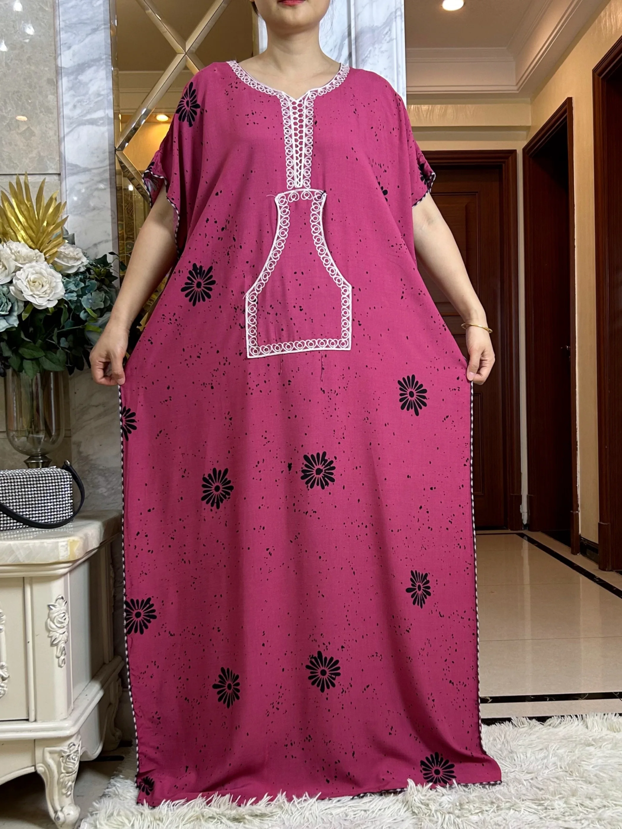 2024 Africa Clothing Abayas For Women Dubai Luxury Printing Cotton Loose Muslim Fashion Dress Caftan Evening Party Boubou Robe