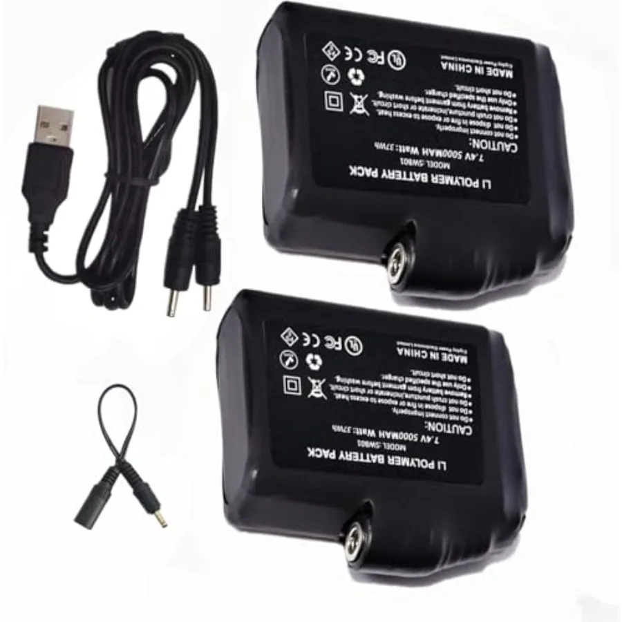 

Перезаряжаемый литий-полимерный аккумулятор 7.4В 5000мАч для одежды с подогревом, включая перчатки, варежки, носки, жилеты, куртки, грелки для рук, ботинки