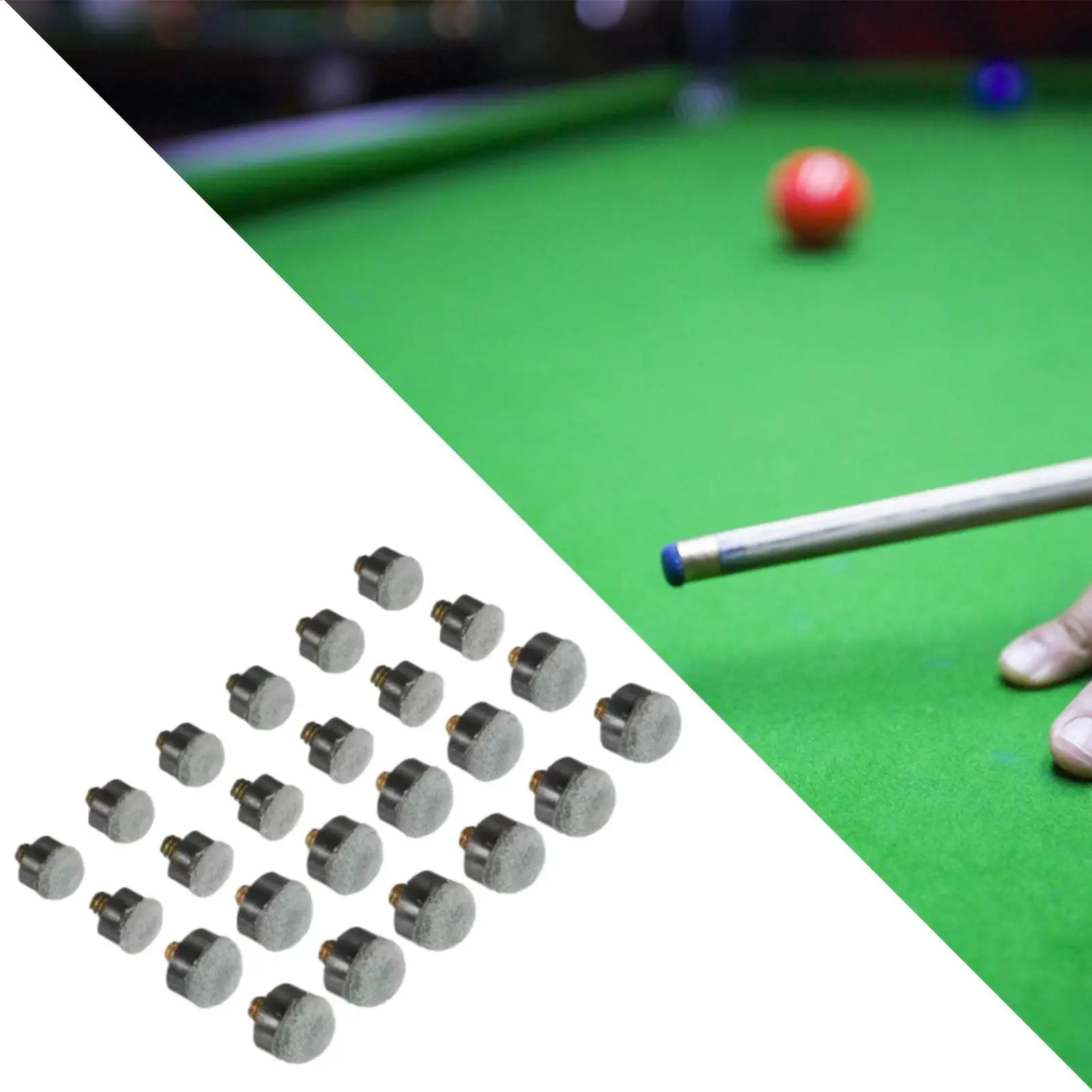 24x Billiard Pool Cue Tips Screw on Pool Sticks Tips for Billiards Lovers