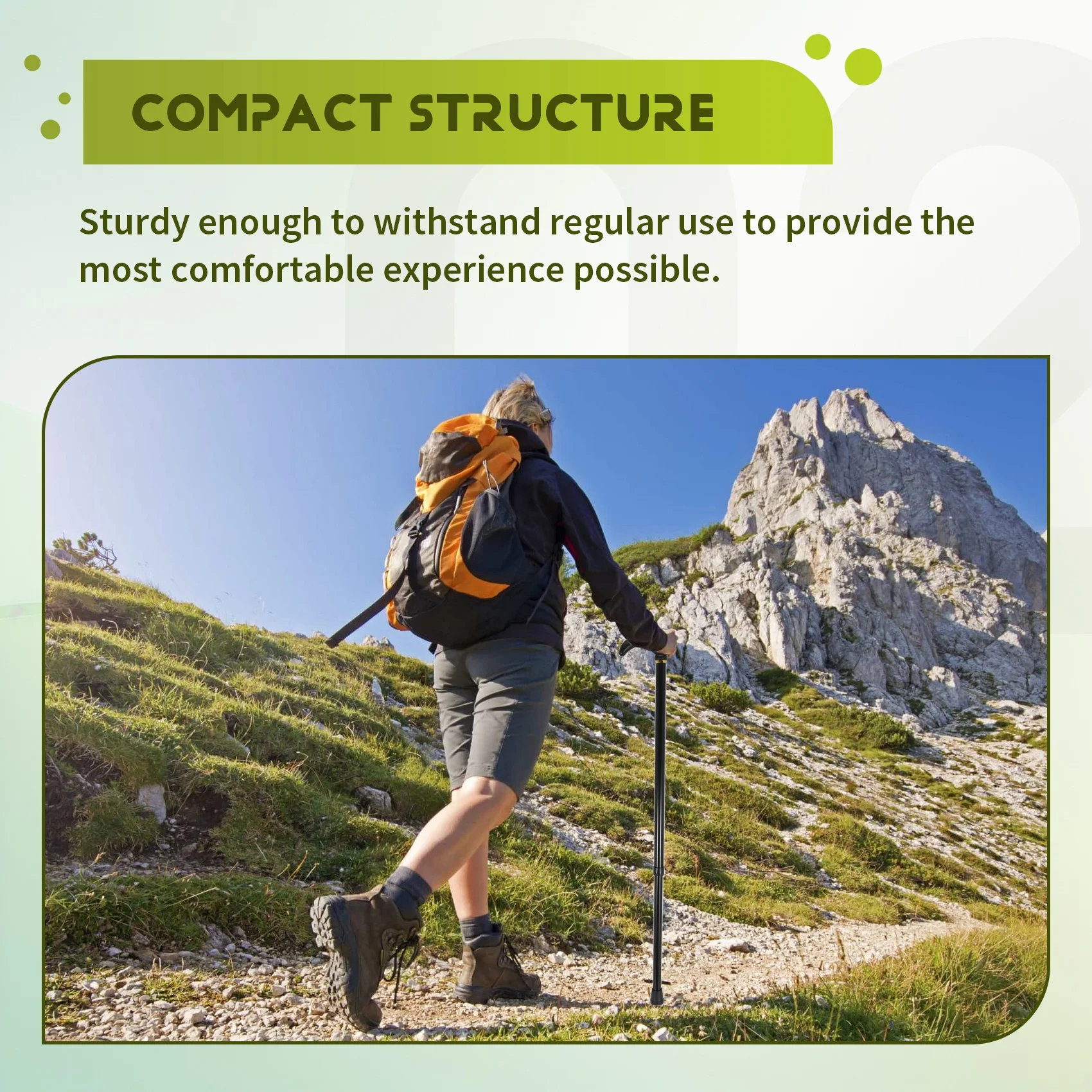 Ultralekka laska do chodzenia ze stopu aluminium, regulowana laska dla osób starszych - A68X