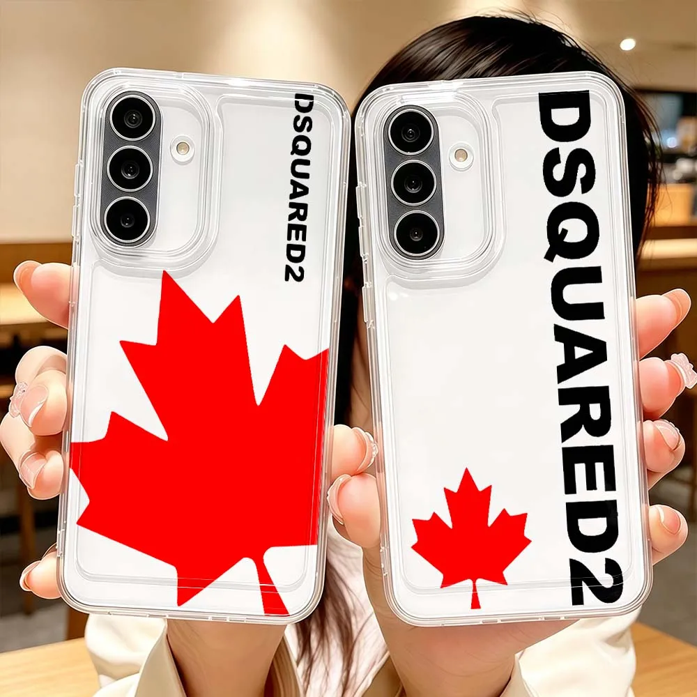 Luxury Design M-Maple Leaf Cover For Samsung Galaxy A71 A57 A56 A55 A54 A53 A51 A17 A16 A07 A06 A05 Transparent Phone Case