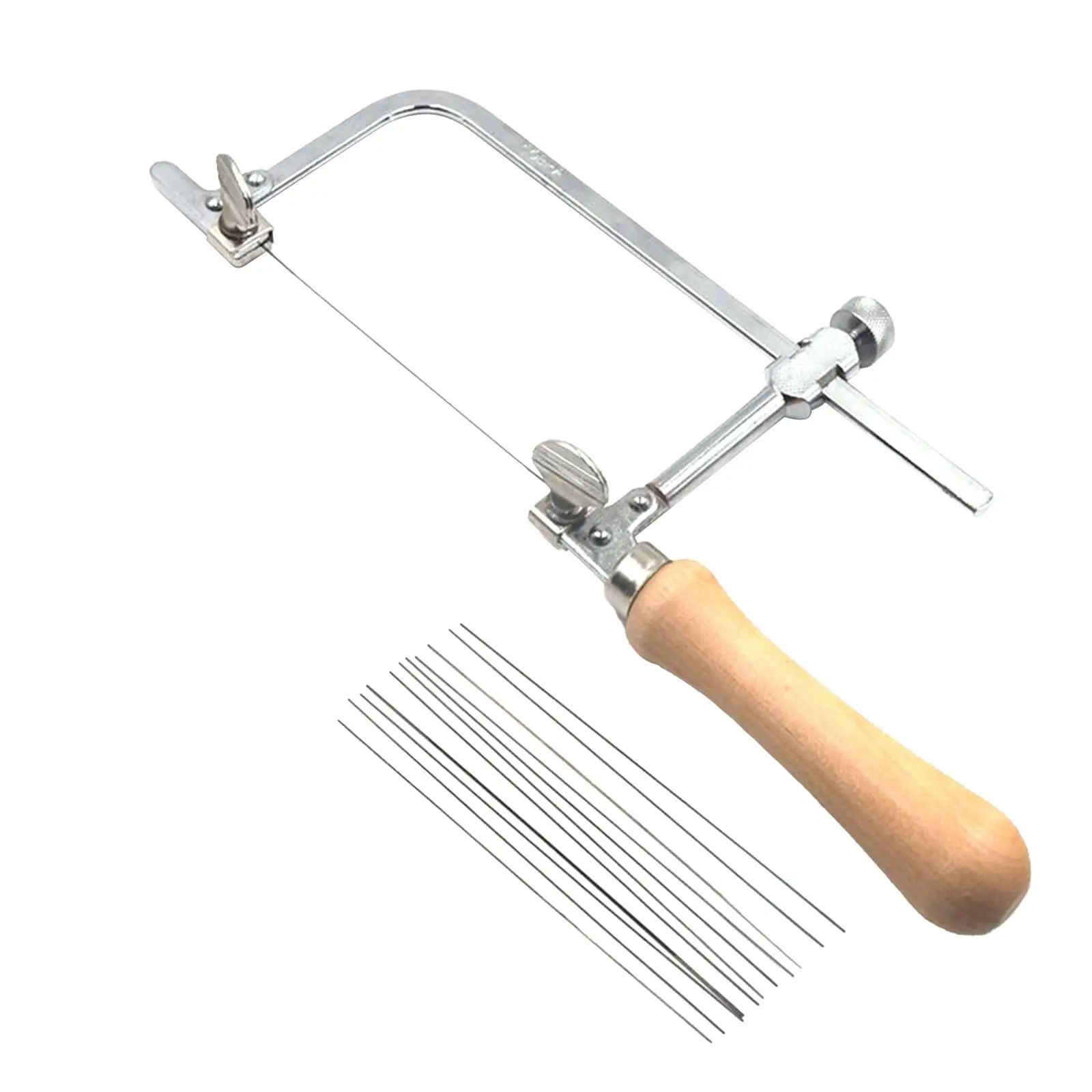 Jewelers Saw Bow Saw Handle Tool Wood Metal for Jewelry Processing Carving Jewelers Saw Frame Set Wooden Handle Coping Saw