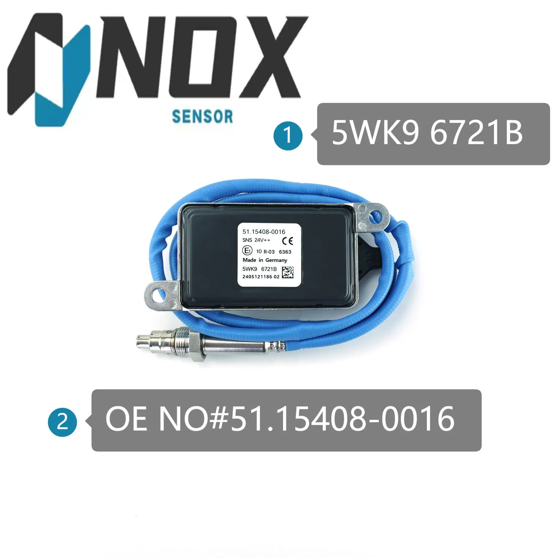 51.15408-0016 5WK96721B 5WK9 6721B 51154080016 51.154080016 New NOX Sensor Nitrogen Oxygen Sensor For MAN Truck TGX TGS TGL TGM