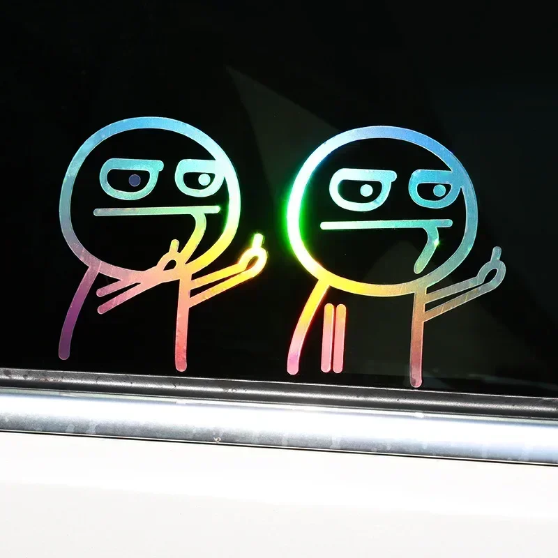 Funny Middle Finger Troll Face Meme 5PCS Stickers for Bumper Art Kid Decorations Cartoon Wall Anime Cute Car Home Luggage
