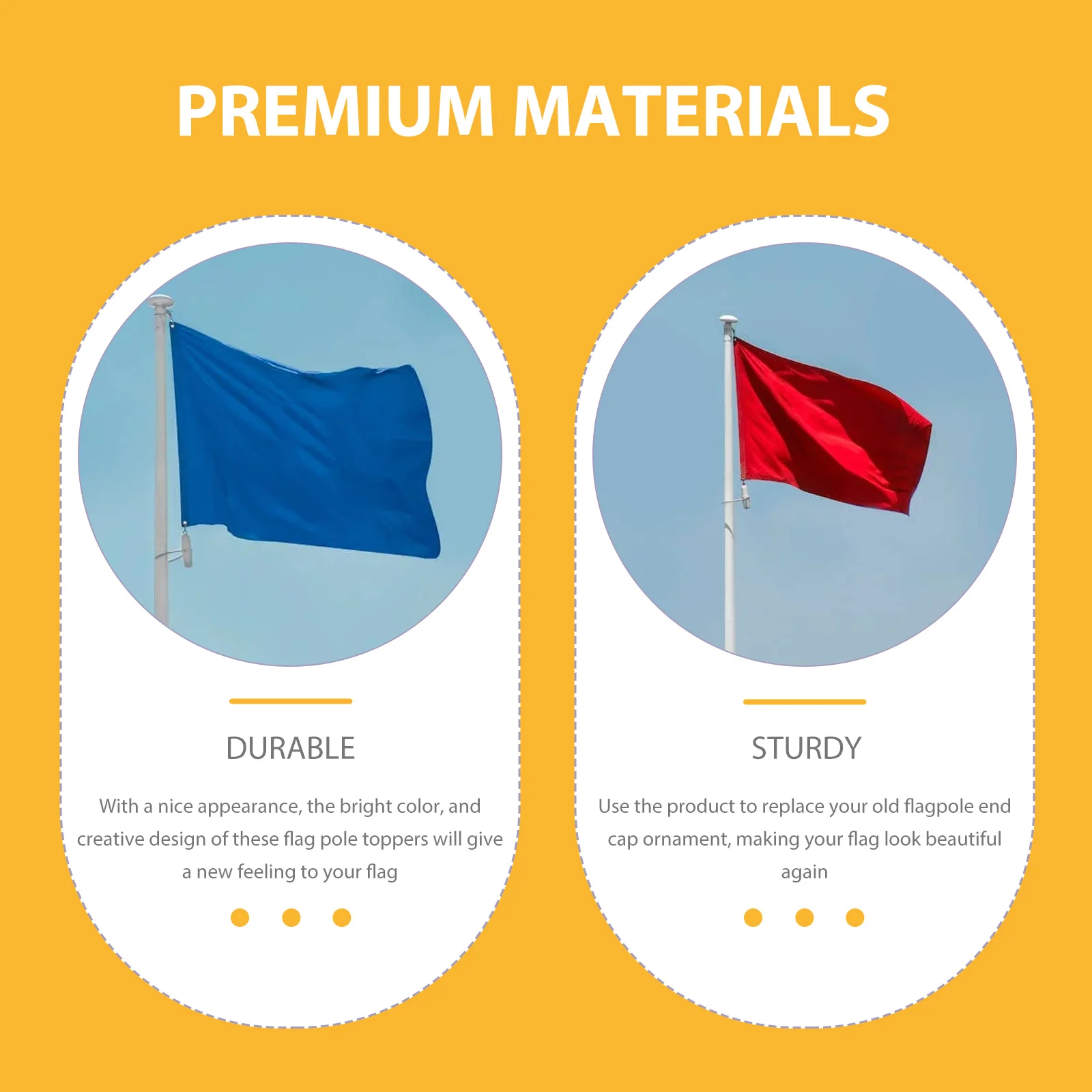 

20pcs Flagpole Accessories Premium Plastic Small Finials Easy Install Garden Flag Topper Pennants Parts Decor