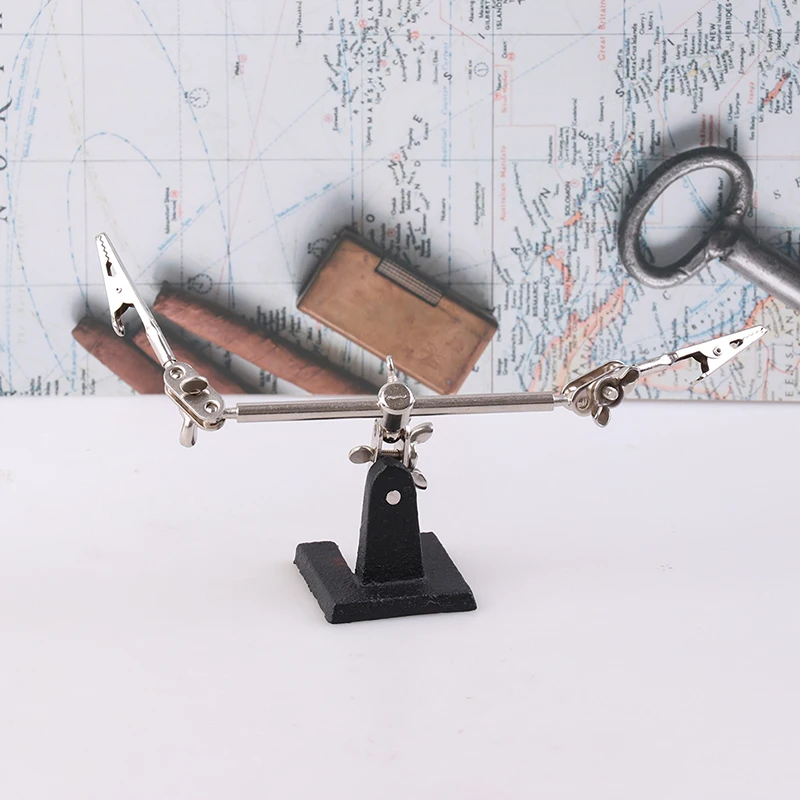 ~60mm Third Hand Soldering Iron Stand Magnifying Glass Electric Iron Repair Circuit Board Clamp Helping Hands Clip Tool