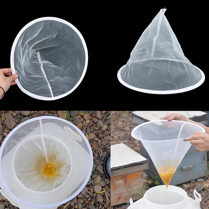 1pc White 35CM Nylon Honey Strainer Net Ultra-fine Impurity Filter Cloth Beekeeping Tool Funnel