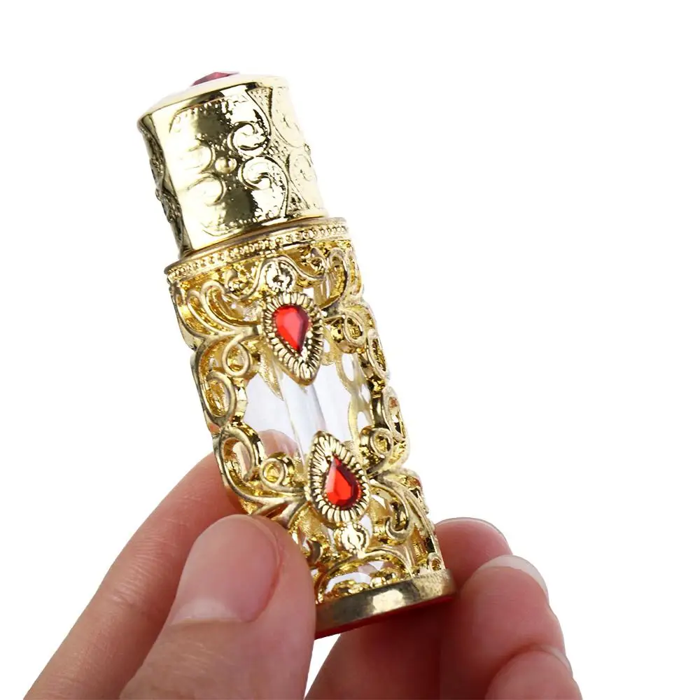 Style Decoration Gifts Arabian Style Antiqued Metal Cosmetic Container Perfume Bottles Refillable Bottles Essential Oil Bottles