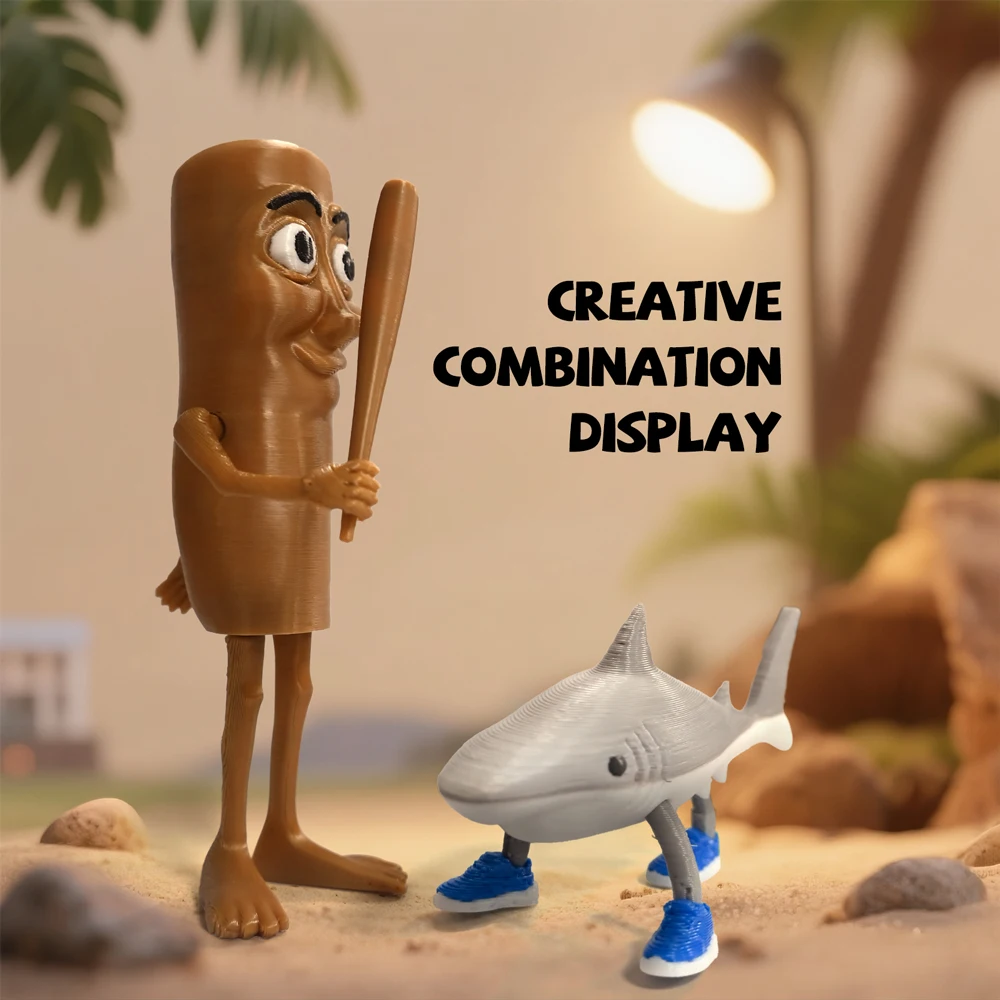 Фигурка акулы с 3D принтом Tralalero Tralala Tun Tung Sahur, игрушка Classic of Mountains and Seas, фигурка, декор для рабочего стола, подарок на день рождения