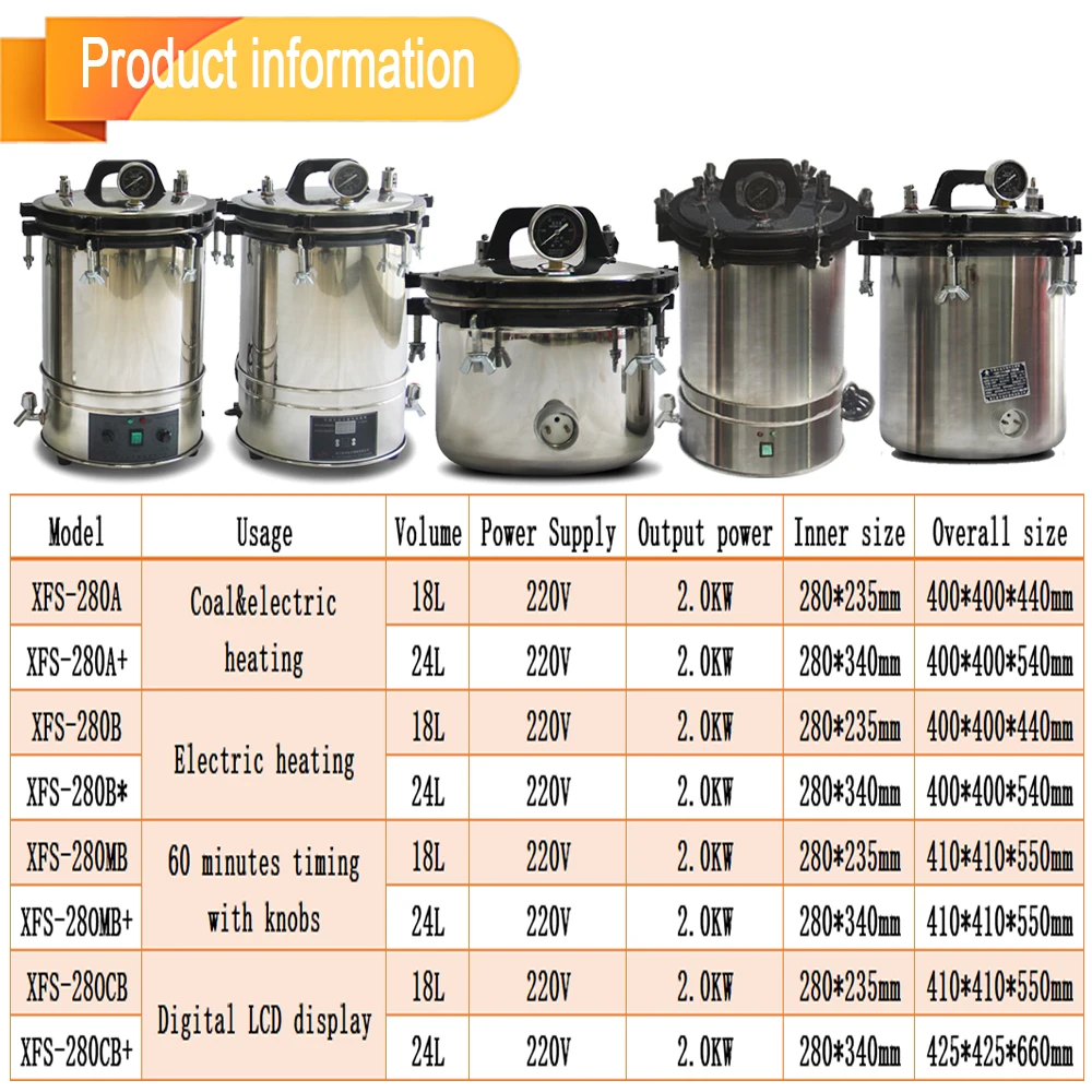 18L digital LCD display  portable autoclave XFS-280CB