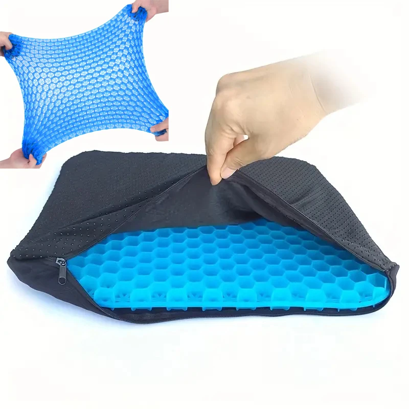 TPE Gel Cushion Honeycomb Egg Cushion Double Layer Square Office Breathable Chair Cushion Ice Cushion Car Seat Cushion