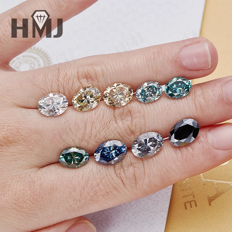 

Moissanite Loose Stone Oval Shape Brilliant Cut 0.3-10CT Multicolor VVS1 Clarity with GRA Certificate Beads Jewelry Materials