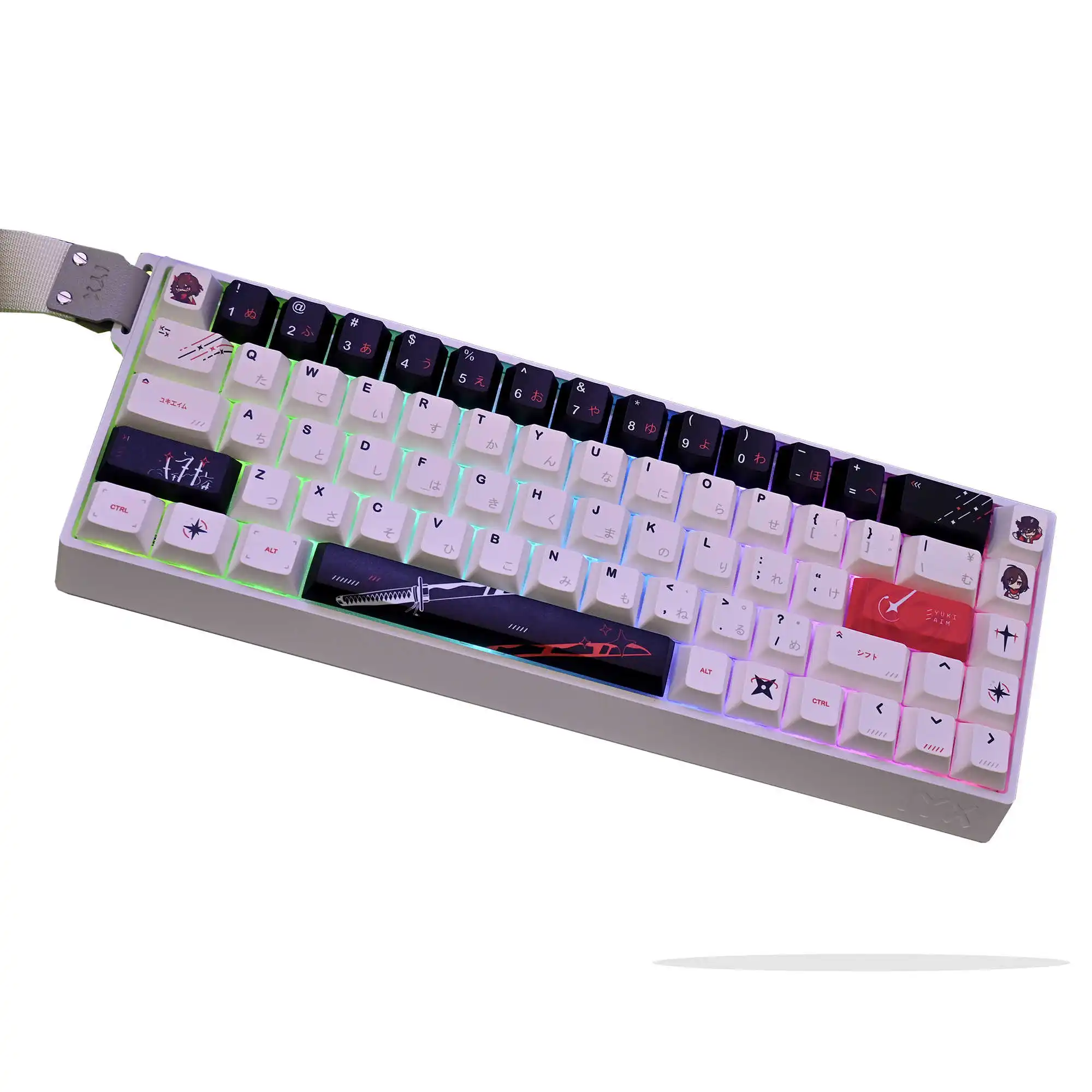 Imagem -06 - Anime Keycaps de Lados Dye Sublimação Pbt Keycaps Yuki Aim Japonês Layout Cereja Perfil para Gateron mx Switch Teclado Gaming