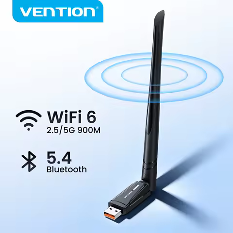 Vention Wifi 6 Wireless Network Card AX900 USB Bluetooth 5.4 Adapter 5dBi Gain 5G/2.4G Ethernet Wifi Dog for Win PC Laptop 10/11