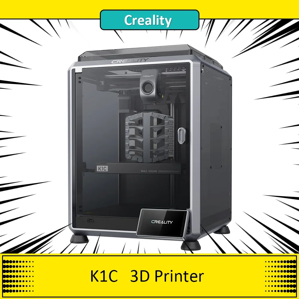 Creality K1C 3D Printer, 600mm/s Max Speed, AI Camera, Quick Swap Nozzle, All Metal Extruder, Prints Carbon Fiber, Air Filter