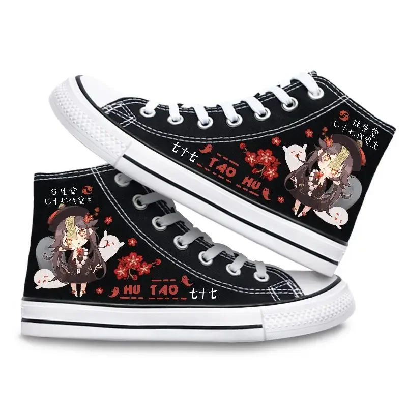 Genshin Impact shoes Canvas High Top Sneaker 3D Print Cosplay XIAO for Boys Girls Studebts Kawaii Anime Kids Gifts