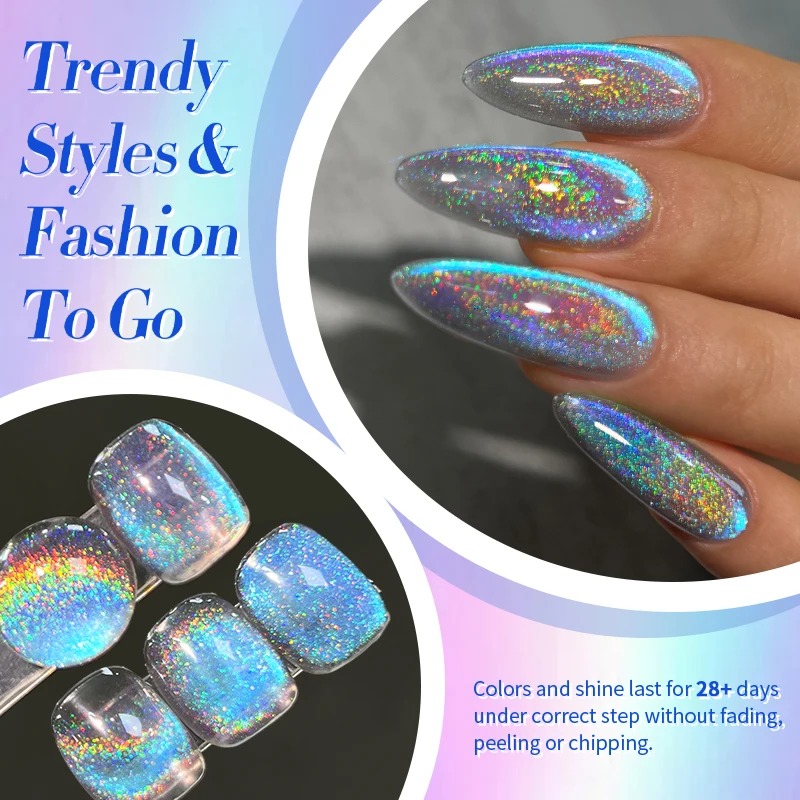 BORN PRETTY 9D Cat Magnetischer Gel-Nagellack Holographics Rainbow Gel-Nagellack Blau Lila Soak Off Nails Gel-Nagellack Maniküre Salon