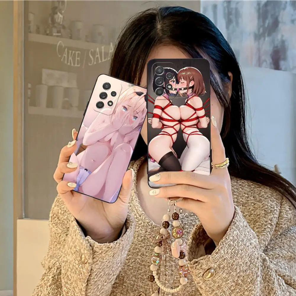 المحمول هنتاي Waifu أنيمي قضية الهاتف لسامسونج غالاكسي A73 72 71 70 56 55 54 53 52 36 35 34 23 16 15 5G الطباعة الملونة الفاخرة