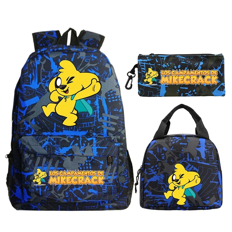 3pcs Game Mikecrack Backpack for Boys Girls Anime Schoolbag With Lunch Bag Pencil Case Set Children Lightweight Primary Bookbag